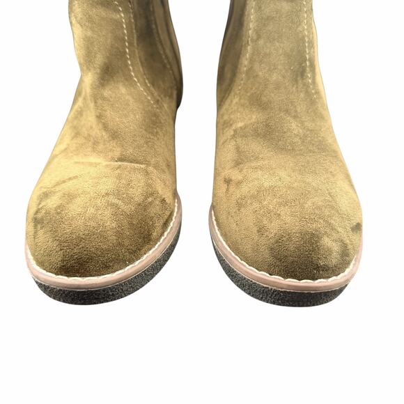 Patrizia by Spring Step Yazzie Olive Green Faux Fur Wedge Boots Size 39 US 8-8.5 - Picture 2 of 15